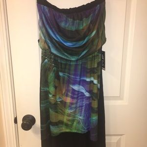 Strapless hi-low dress